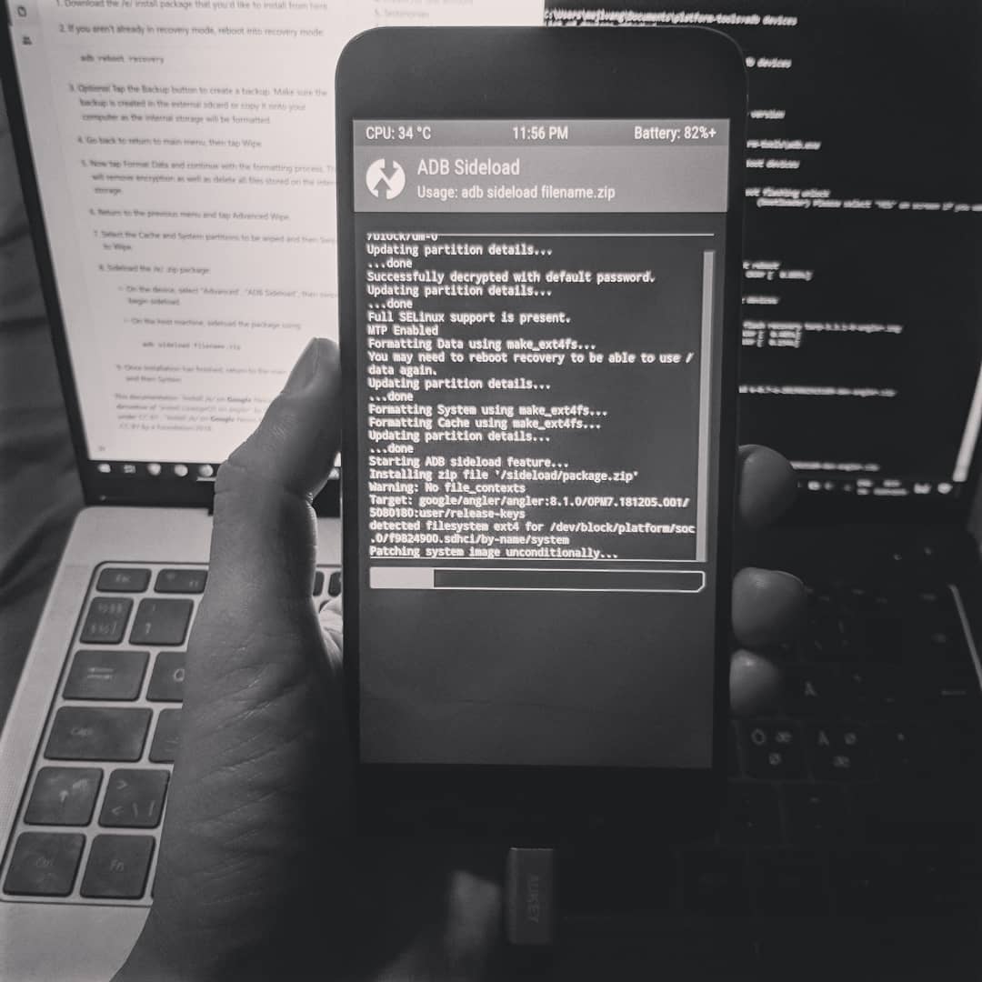 /e/ installed on a old nexus 6p to test a non-mainstream smartphone  OS with  focus on privacy. 
#ef